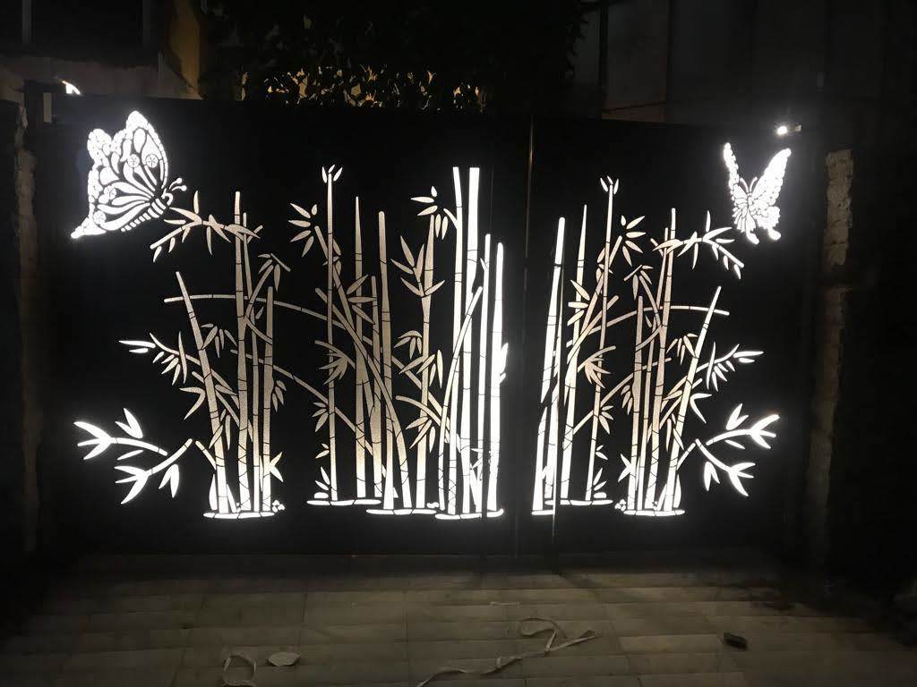 Cnc Metal Gate With Led Light