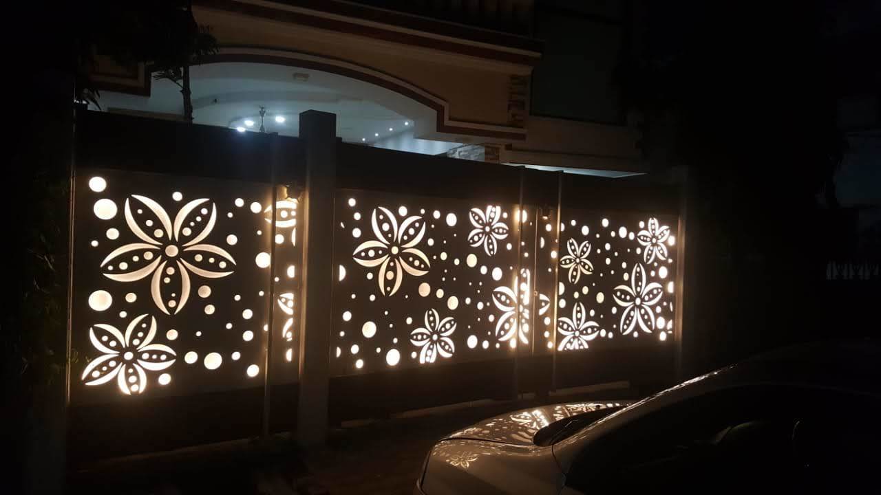 Cnc Metal Gate With Led Light