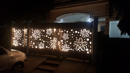 Cnc Metal Gate With Led Light