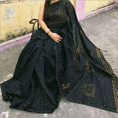 शुद्ध हथकरघा कपास रेशम साड़ी