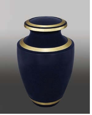 Gold & Brown Brass Cremation Urn - Metal Finish, Customize Size | American Religious Design, Elegant Gold & Brown Color