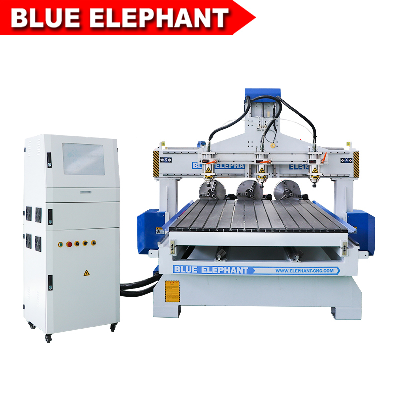 Metal Multi Spindles 1325 Cnc Router With 3 Rotary Devices For Furniture Making