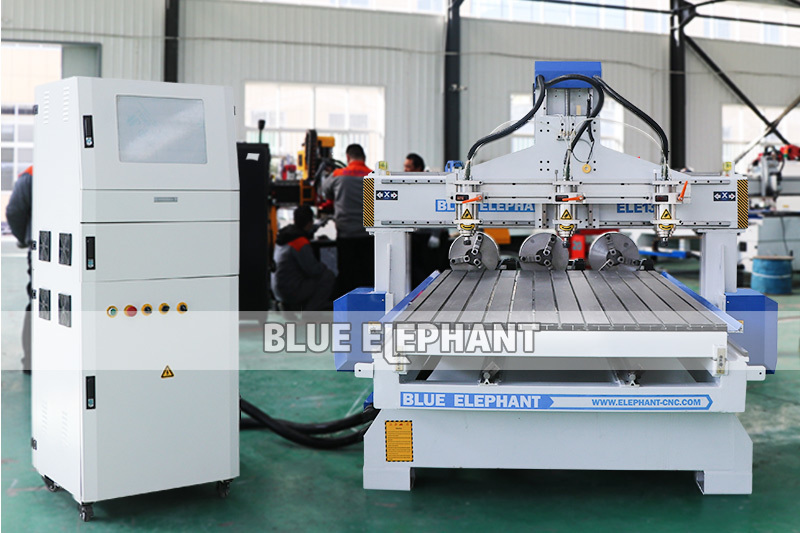 Metal Multi Spindles 1325 Cnc Router With 3 Rotary Devices For Furniture Making