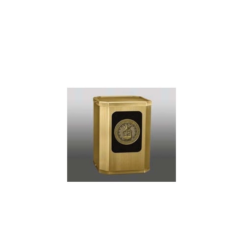 Gold Victory Navy Brass Cube Urn