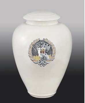 White Providence With Navy Wreath Urn