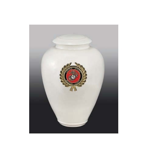 White Providence With Navy Wreath Urn