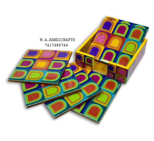 ग्लॉसी एमडीएफ प्रिंटेड टी कोस्टर