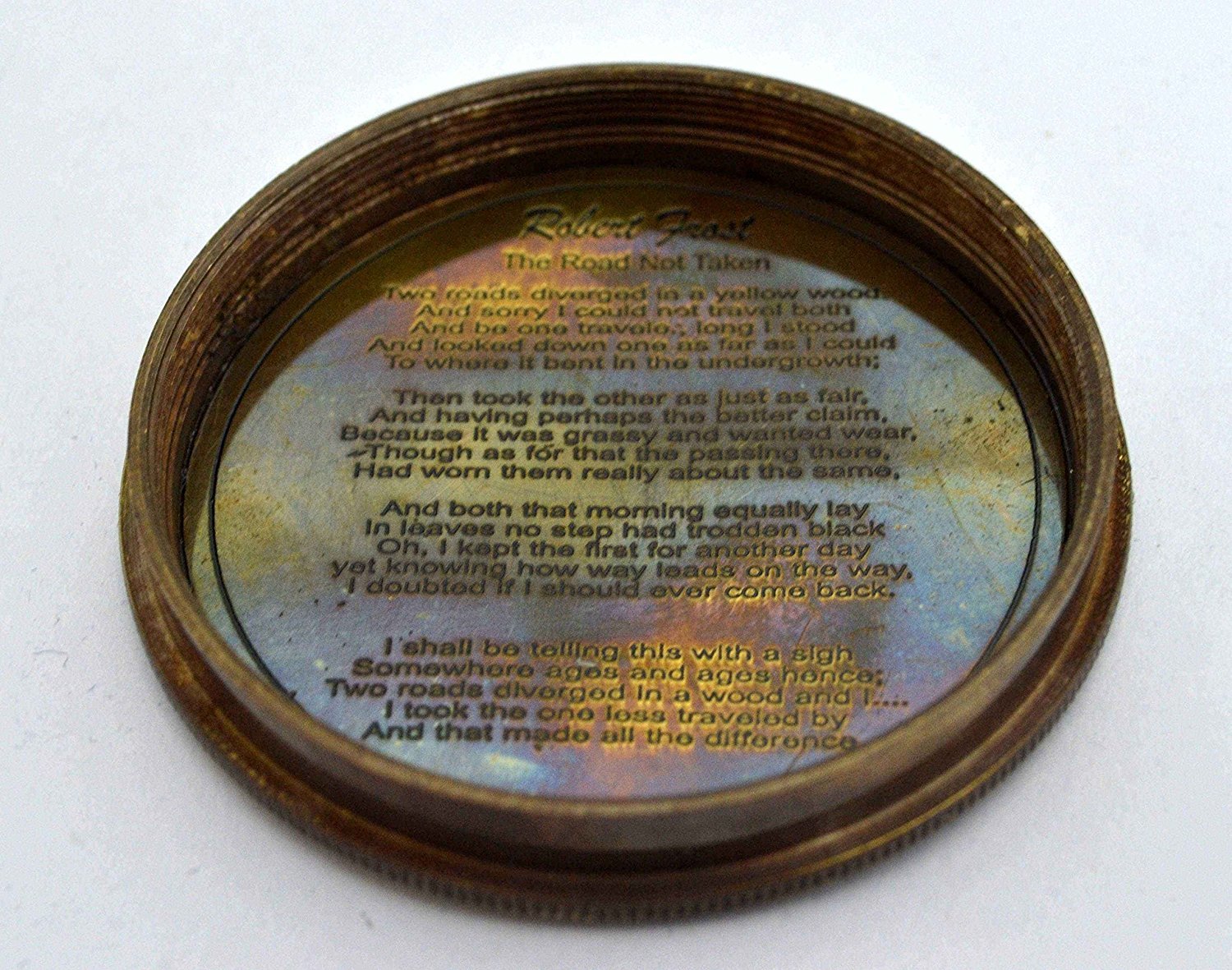 Nautical Replica Hub Vintage Compass Replica Nautical Compass - Robert Frost Poem