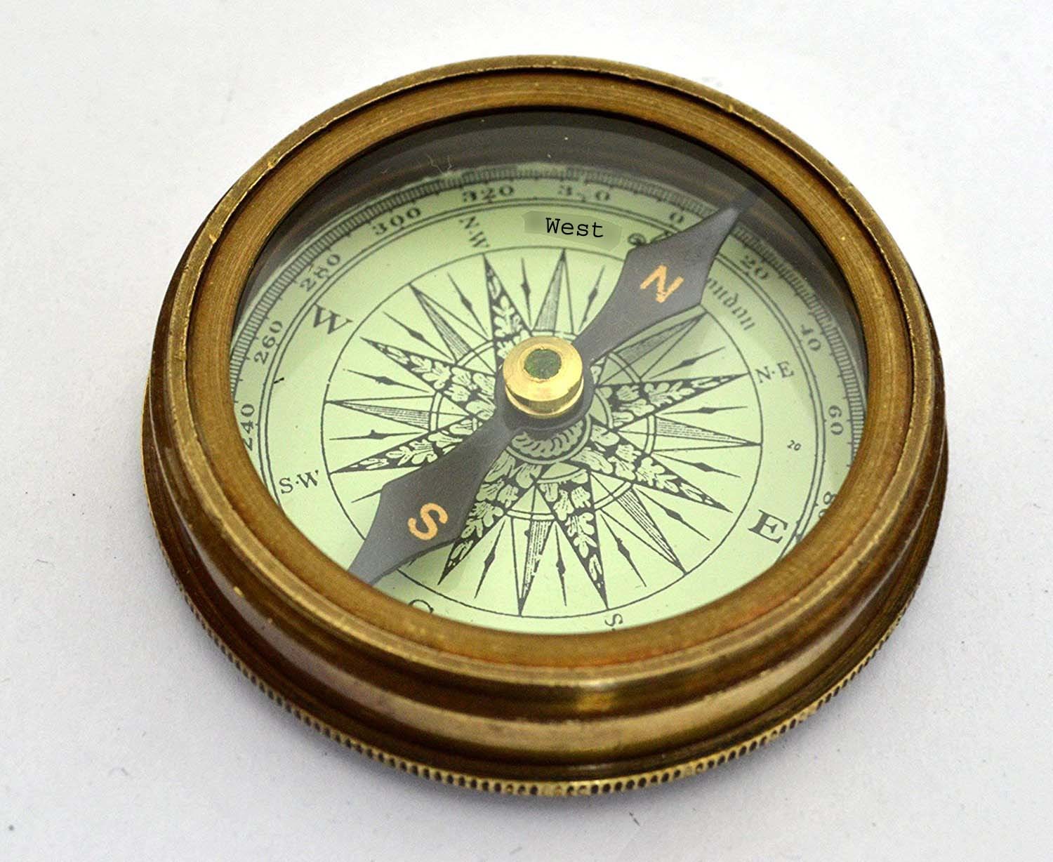 Nautical Replica Hub Vintage Compass Replica Nautical Compass - Robert Frost Poem