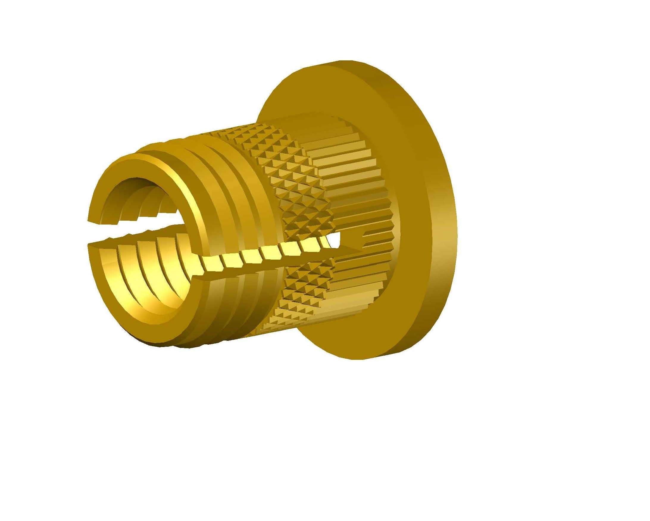 Brass Flange Head Insert - 3.55-12.3mm Diameter, Polished Brown Finish | High Impact Strength, Rust Proof, Symmetrical Round Shape