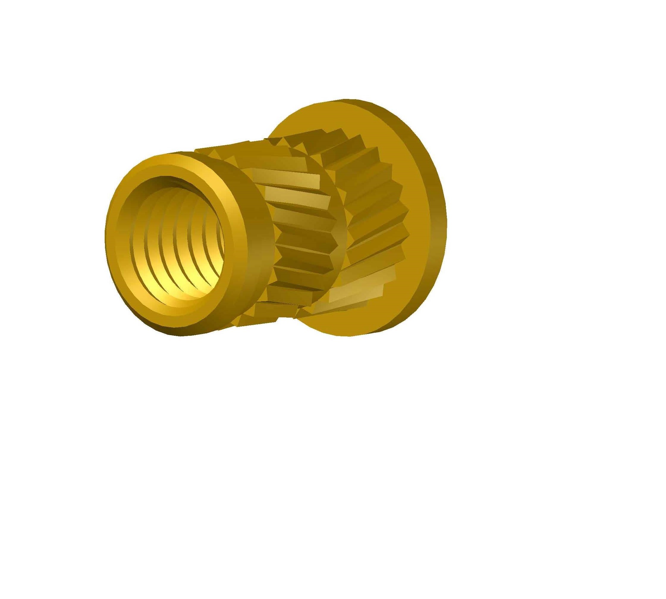 Brass Flange Head Insert - 3.55-12.3mm Diameter, Polished Brown Finish | High Impact Strength, Rust Proof, Symmetrical Round Shape