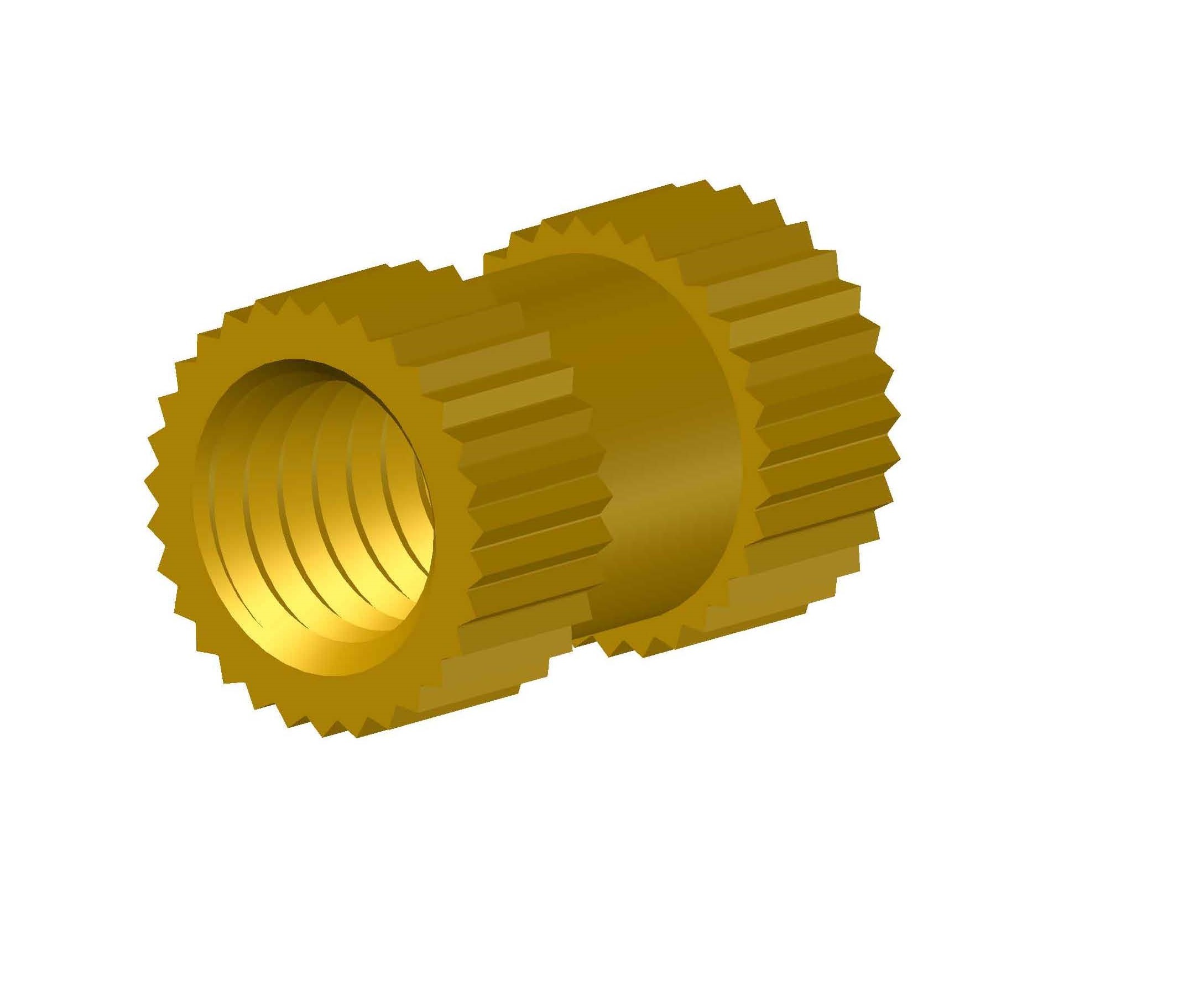 Brass Straight Knurling Insert - 3.35-12 Millimeter Diameter, Round Shape - Rust Proof, Excellent Torsional Resistance