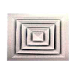 Square Ceiling Diffusers - Aluminum, 12" x 12" , White Finish, 1000 CFM Airflow Rate, 35 dBA Noise Level, Ceiling Mount, 1-Year Warranty