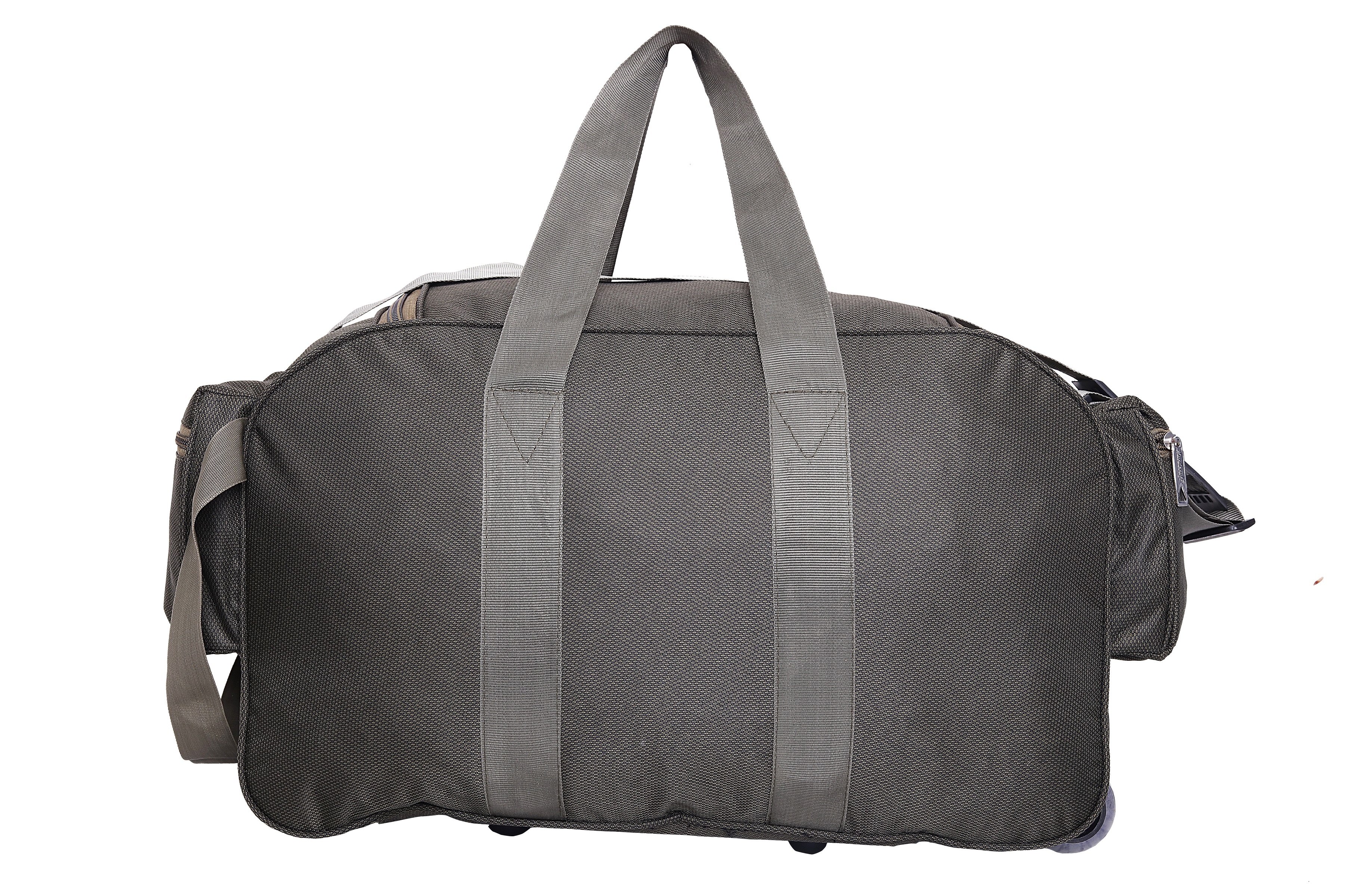 Handmade Duffle Handbag - 23x15x10 Inches, Green | Lightweight Polyester/nylon, 2 Wheels, 4 Compartments, Adjustable Shoulder Strap
