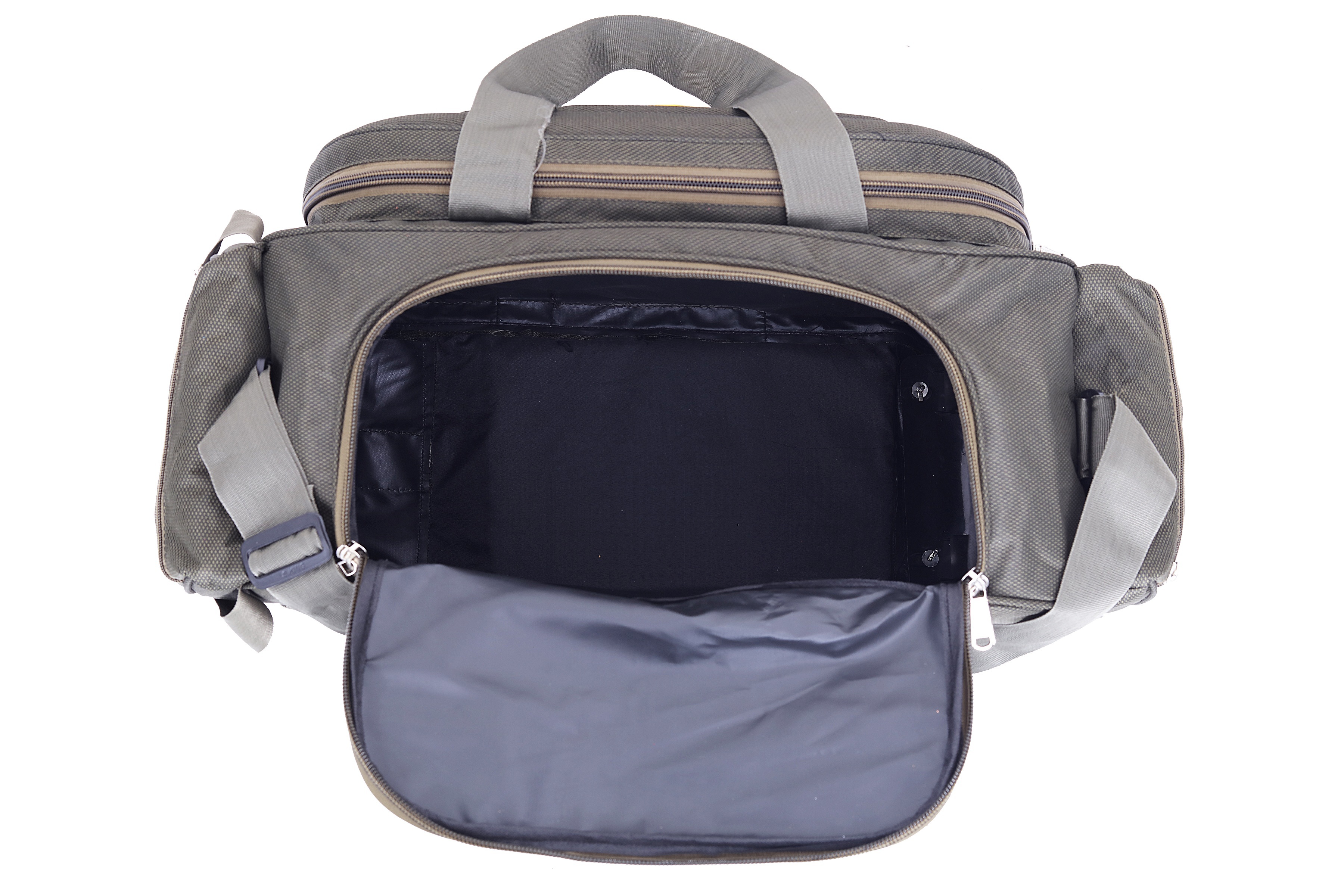Handmade Duffle Handbag - 23x15x10 Inches, Green | Lightweight Polyester/nylon, 2 Wheels, 4 Compartments, Adjustable Shoulder Strap