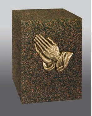 Copper & Bronze Doves Cube Urn With Gold Nameplate