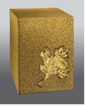 Copper & Bronze Doves Cube Urn With Gold Nameplate
