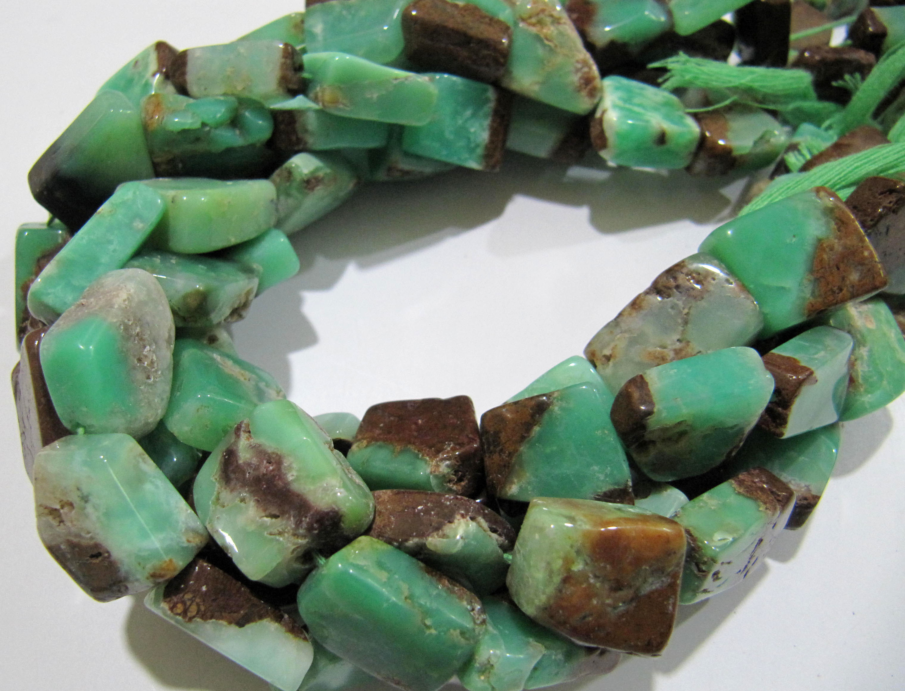 Natural Chrysoprase Free Shape Smooth Plain Tumbled Size 11 To 15 Mm Beads
