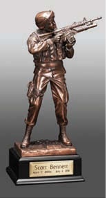 Bronze Air Force Pilot Standing Nameplate