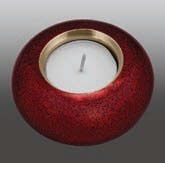 Onyx Round Urn - Metal, Customized Size | White & Brown Painted Finish, Religious Style