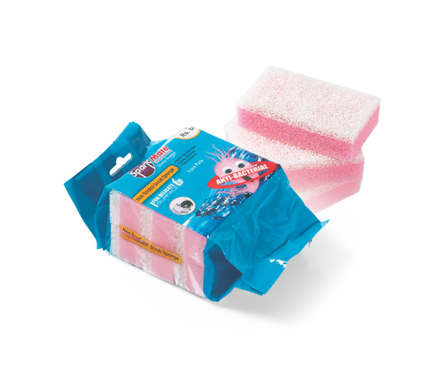 Plastic Non Scratch Scrub Sponge (3Pcs)