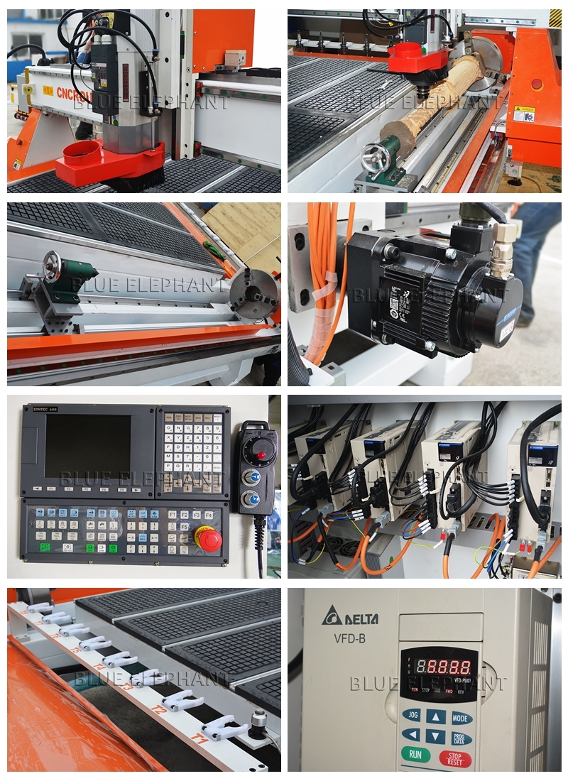 Cnc Router - 1530x3000mm Table Size, 9kw Hsd Air Cooling Spindle, 11kw Delta Inverter, High Precision Japan Yaskawa Servo Motor, Taiwan Syntec Control System, Automatic Operation, Low Energy Consumption