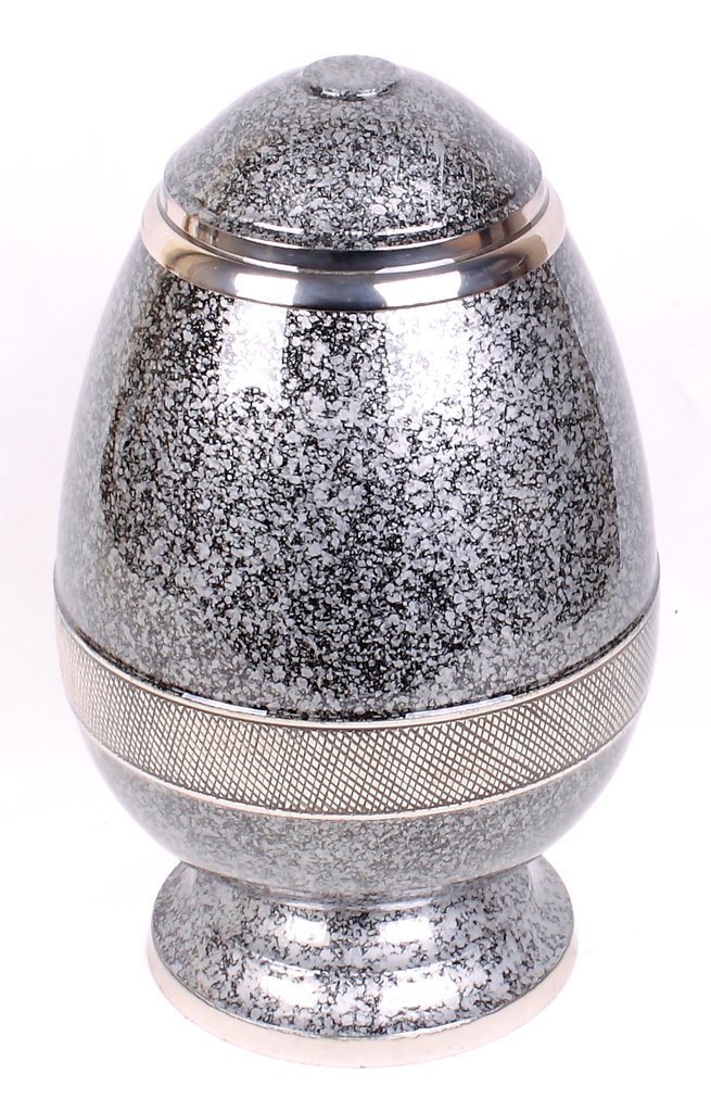 Silver Pink Butterfly Egg Shape Urn