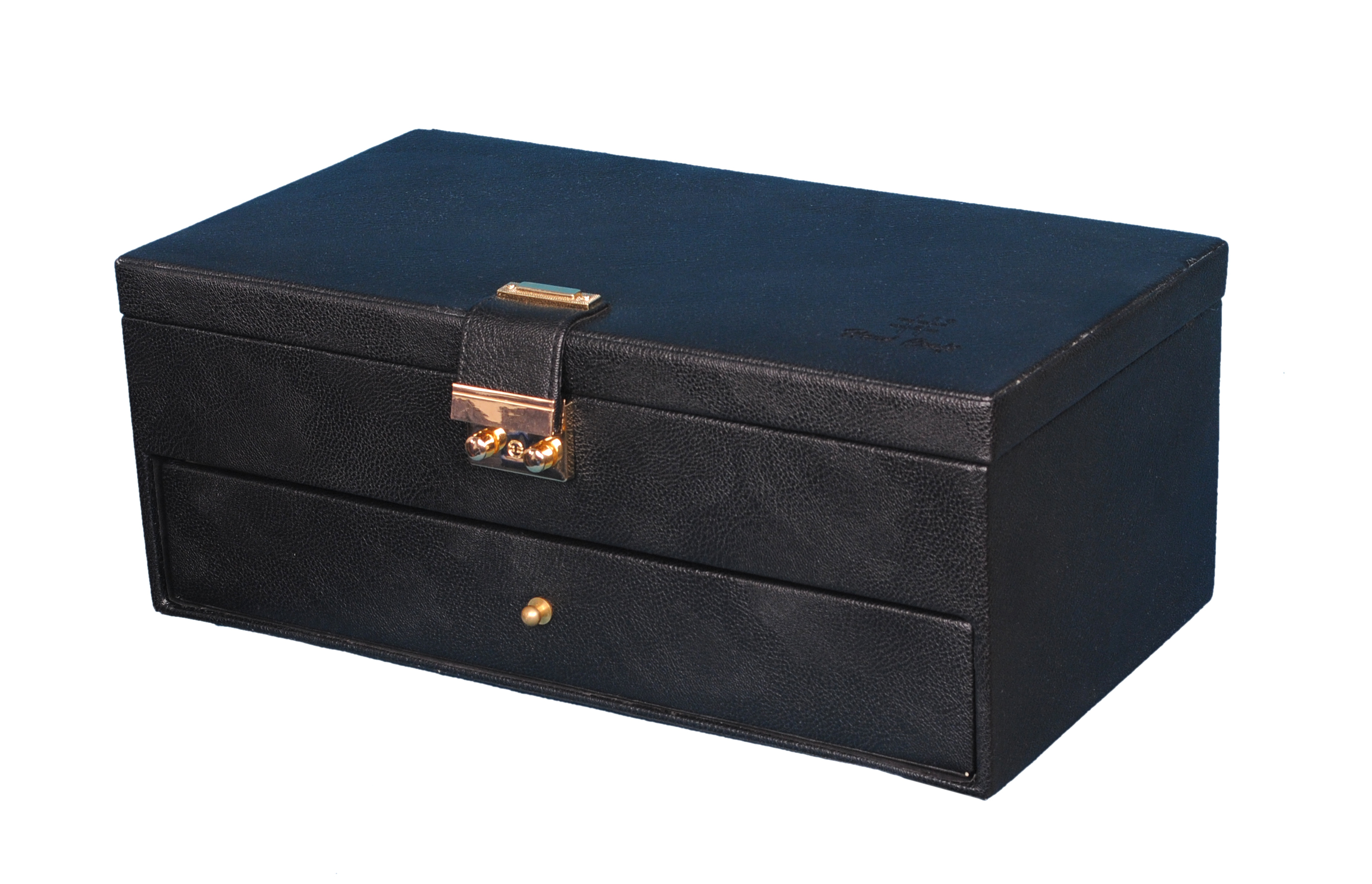 Hard Craft Watch Storage Case - Leather, 13x5.7x8 Inches, Black | Elegant Design With 12 Grid Storage And Drawer For Jewelry