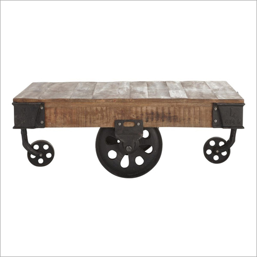 Wood Coffee Table Cart