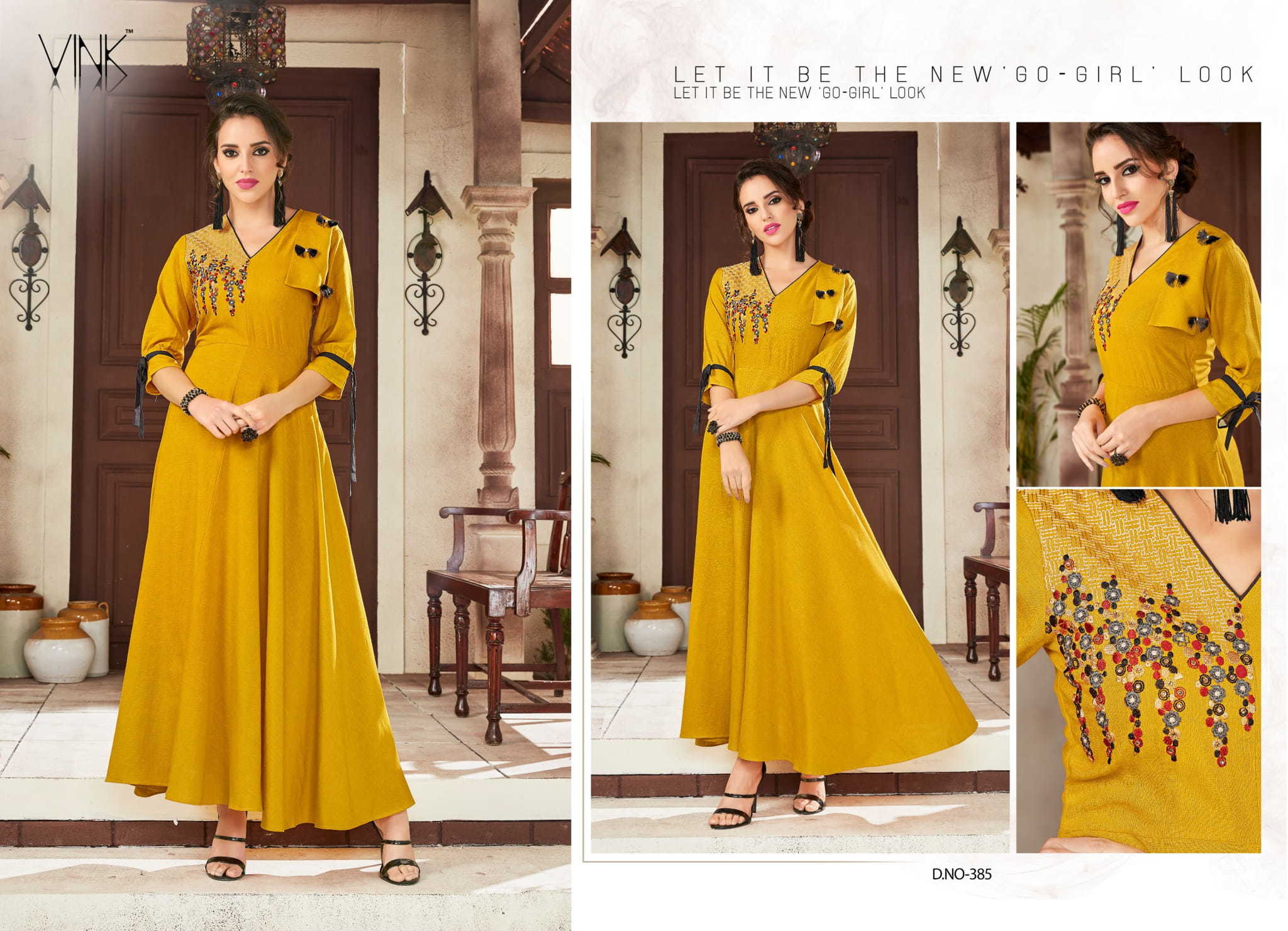 Mix Long Handwork Kurtis