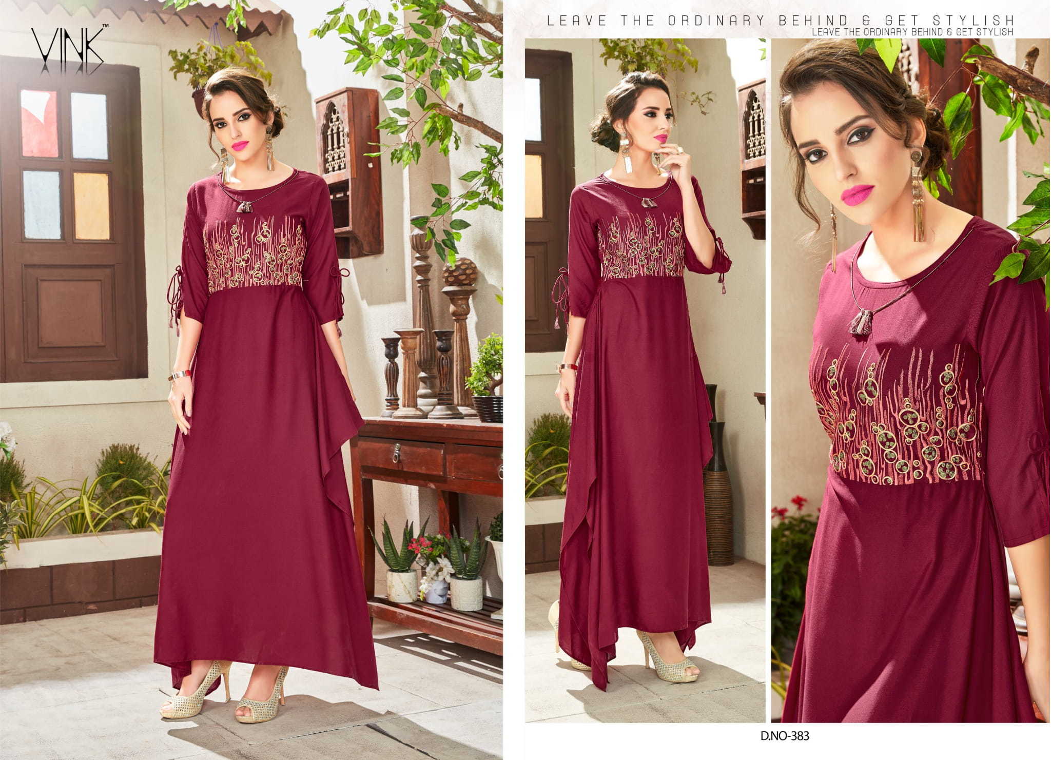 Mix Long Handwork Kurtis