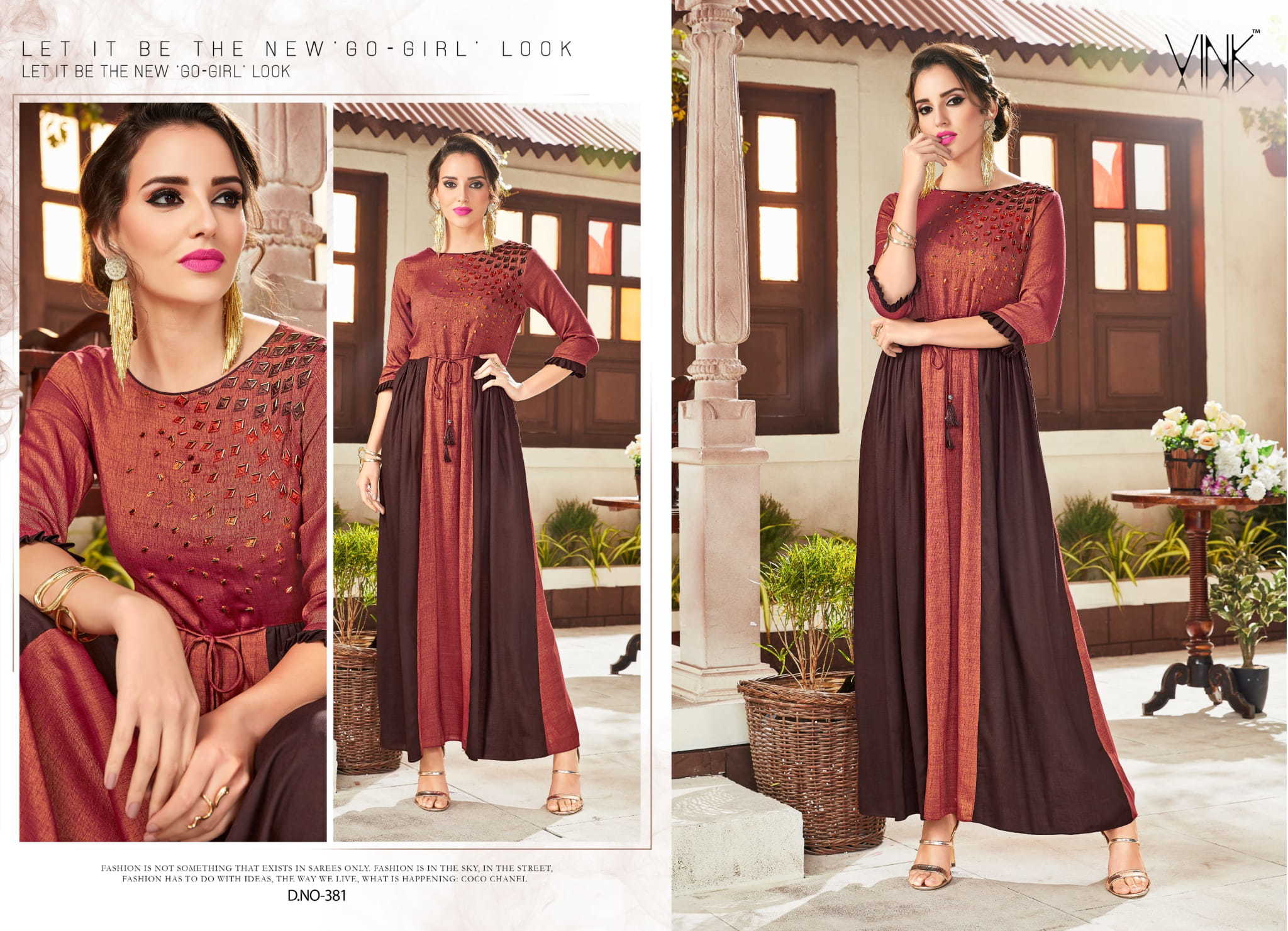 Mix Long Handwork Kurtis