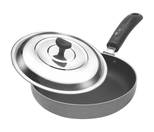 GEM SERIES ROUND FRY PAN - Color Steel, 1-4mm Thickness, 500-1800g Weight | Light Weight with PVC Handle for Easy Handling
