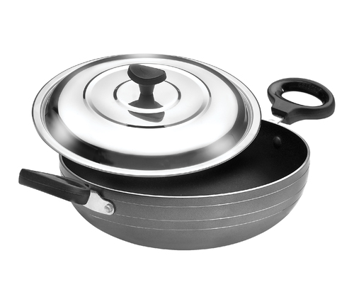 GEM SERIES KADAI - Stainless Steel, 1-3 mm Thickness, Light Weight, PVC Handle, 1-2 g Weight | Ideal for Easy Cooking and Serving