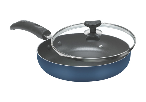 INDUCTION ROUND FRY PAN - Metal Color Steel, Thickness 1-3mm, Weight 500-1500g | Lightweight Design, PVC Handles for Easy Handling