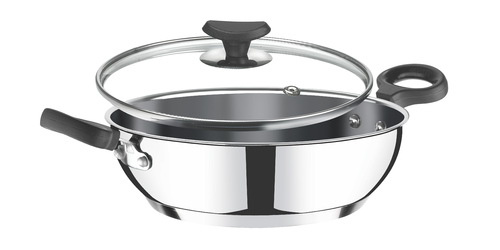 Sandwich Bottom Kadai - Stainless Steel, 1-3mm Thickness | Strong Metal Structure for Enhanced Durability and Performance