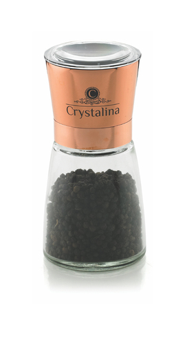 Retro Style Pepper Grinder - Glass Body, 1-3mm Thick, Stainless Steel Mechanism | Strong Performance with Timeless Design