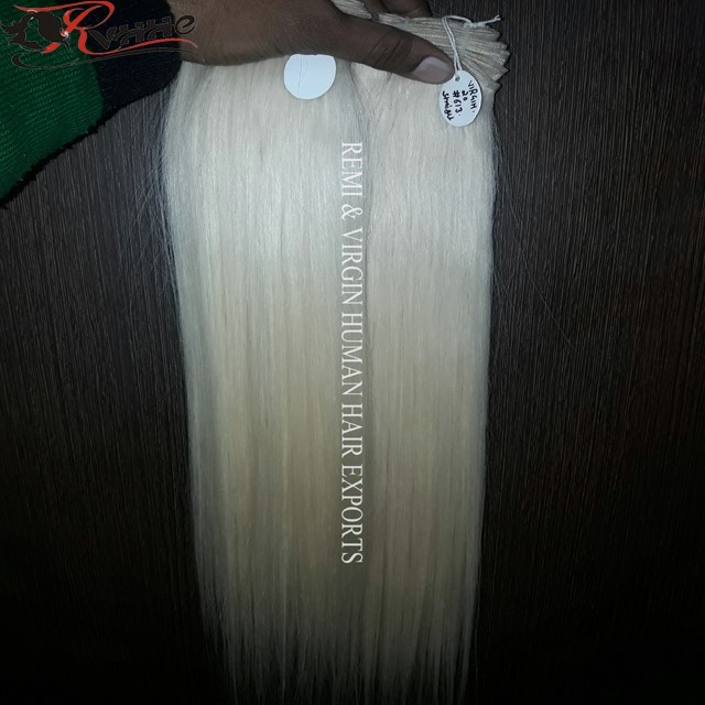 Blonde Human Hair - 100% Remy Virgin Human Hair, Natural Straight, 10-30 Inch Lengths | Temple Hair, No Shedding, Easily Restyled, Water Sterilized