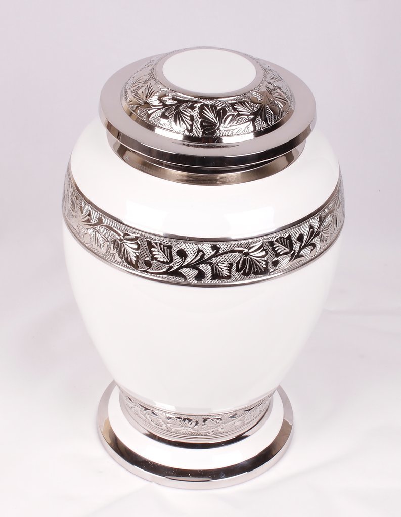 Gold Peacock Blue Butterfly Cremation Urn