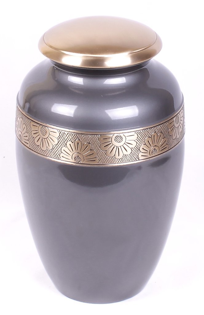 Silver Magenta Embossed Cremation Urn