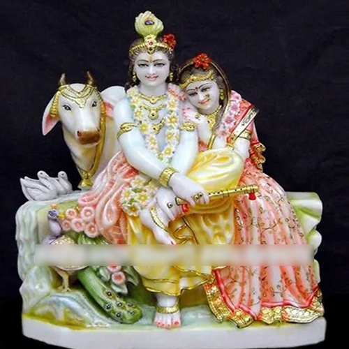 Marble Radha Krishna Statue - Finishing: Polishing