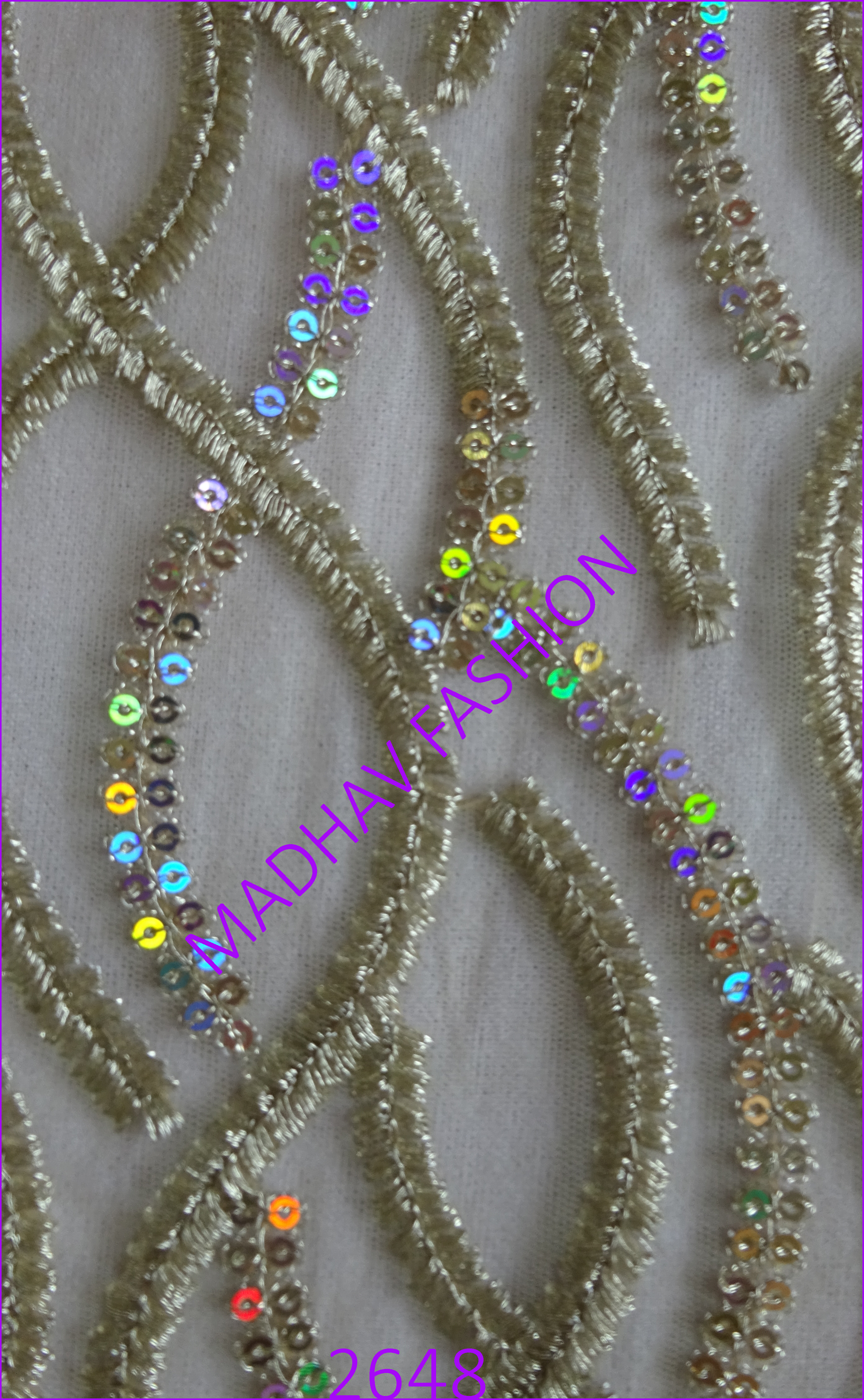 Four Color Sequin Embroidery Work