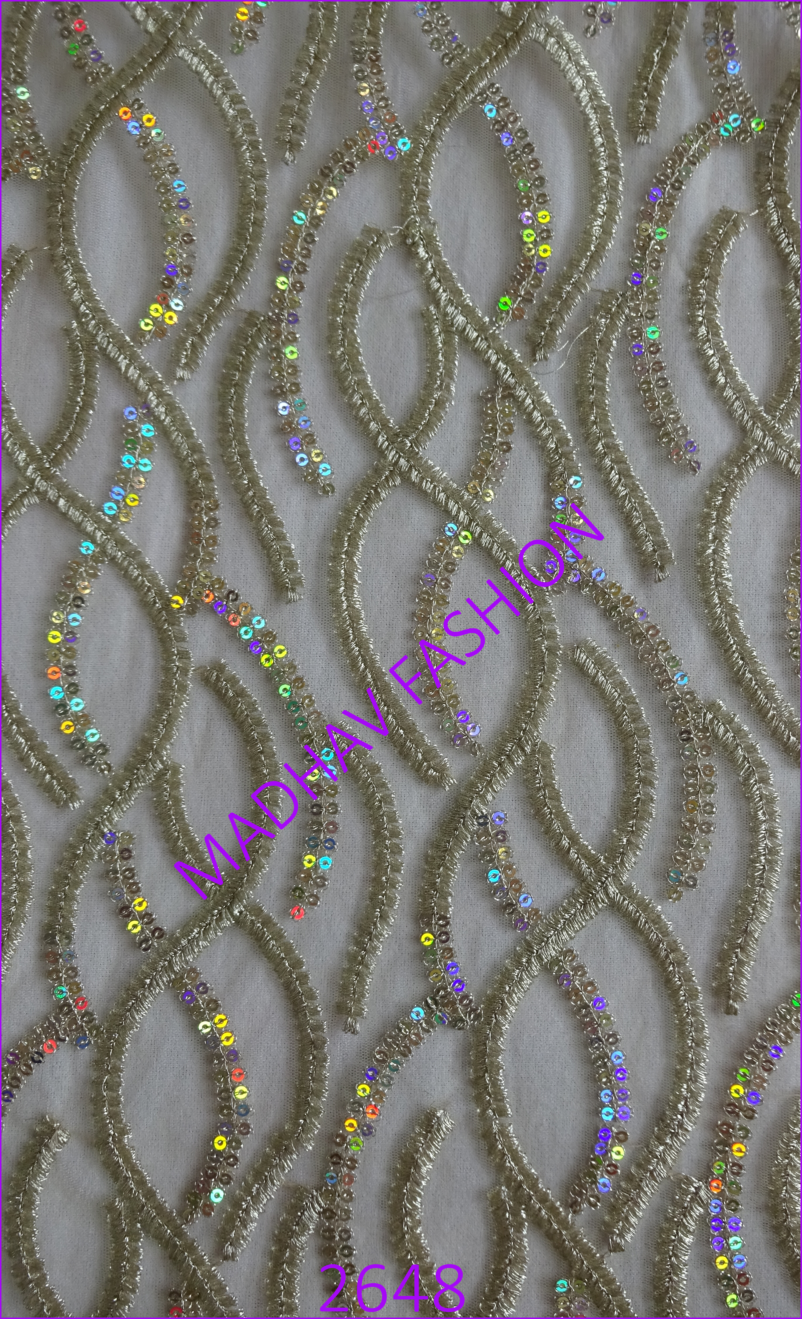 Four Color Sequin Embroidery Work