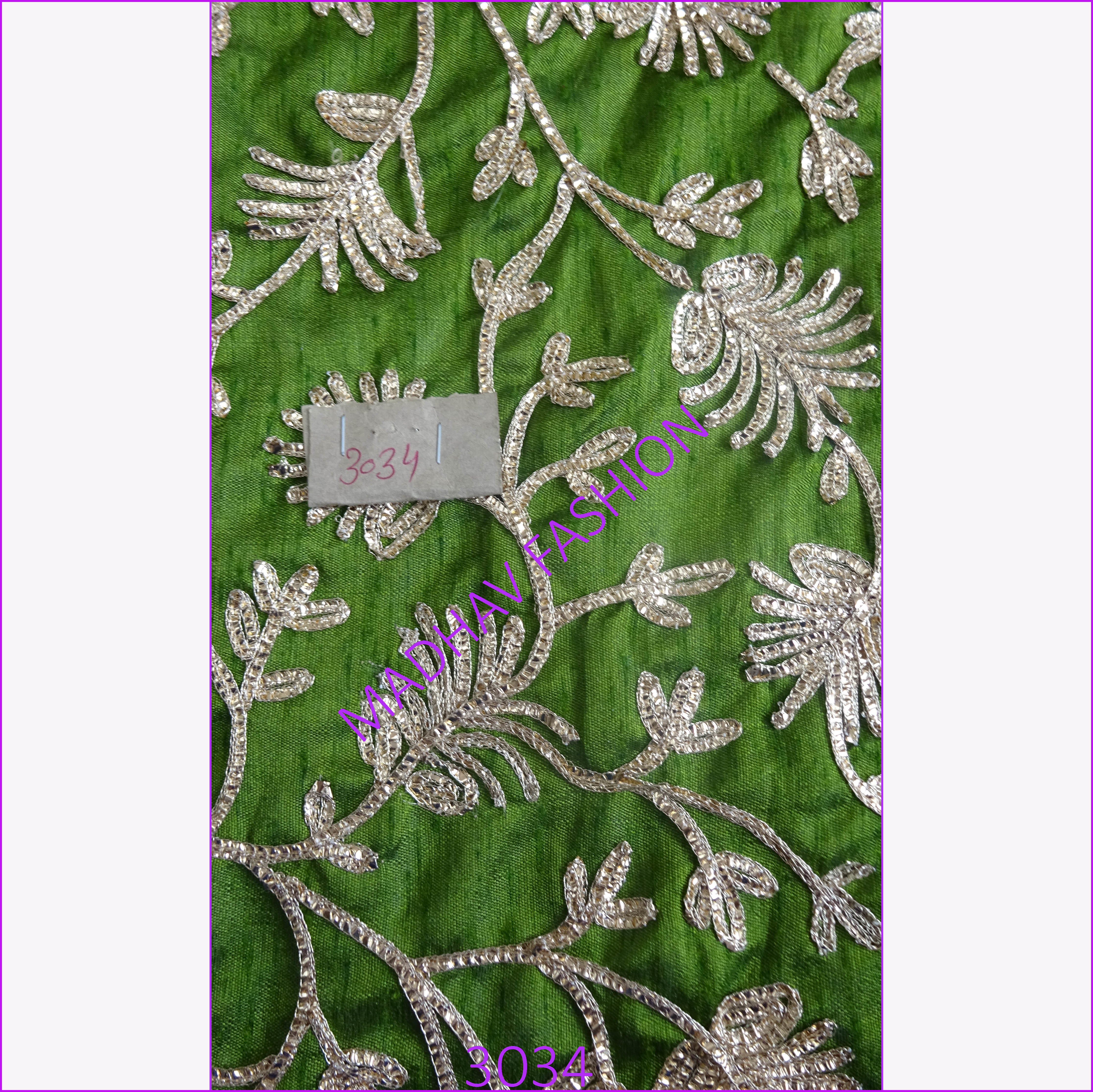 Sequence Embroidery Work - Cotton Material, 1117.6mm Width | Versatile Location Use For Sarees, Lehengas, Blouses & More, High-quality Sequence And Timely Delivery