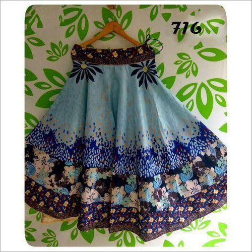 Satin Long Digital Printed Skirts