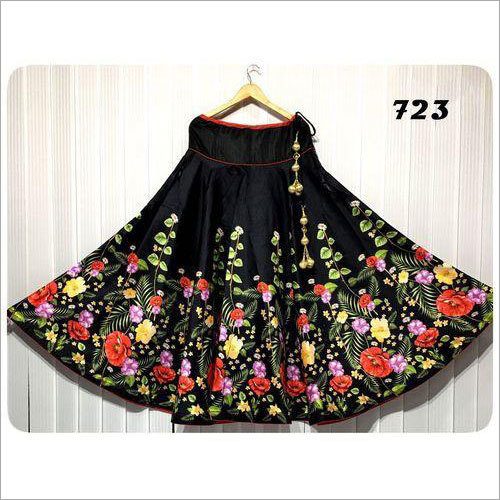 Satin Long Digital Printed Skirts