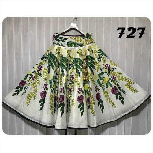 Satin Long Digital Printed Skirts