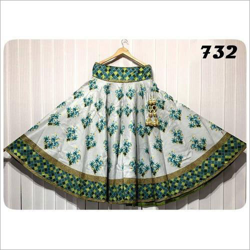 Satin Long Digital Printed Skirts
