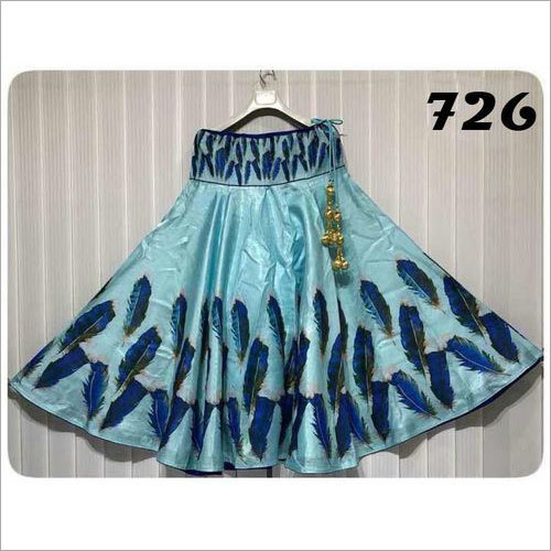Satin Long Digital Printed Skirts