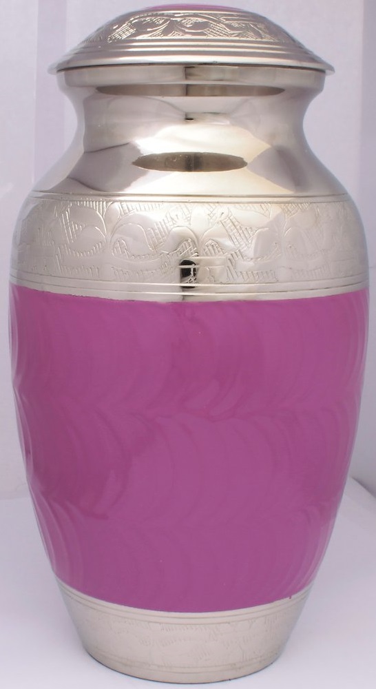 Silver White Embossed Cremation Urn